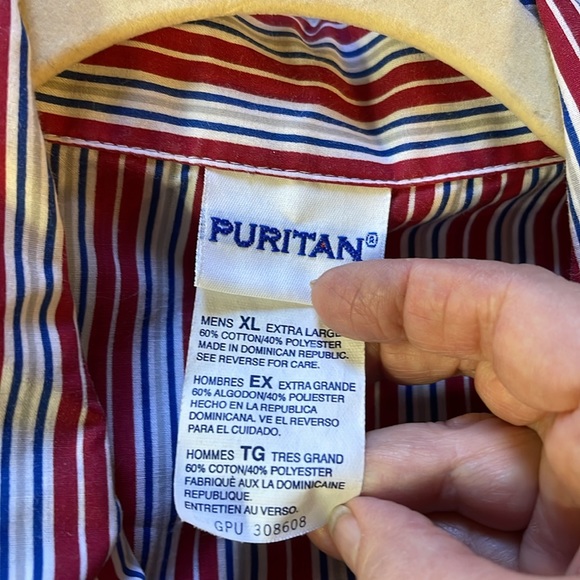Men’s sleep 🛌 top and bottom. Puritan XL red white and blue and gray. - Picture 4 of 11